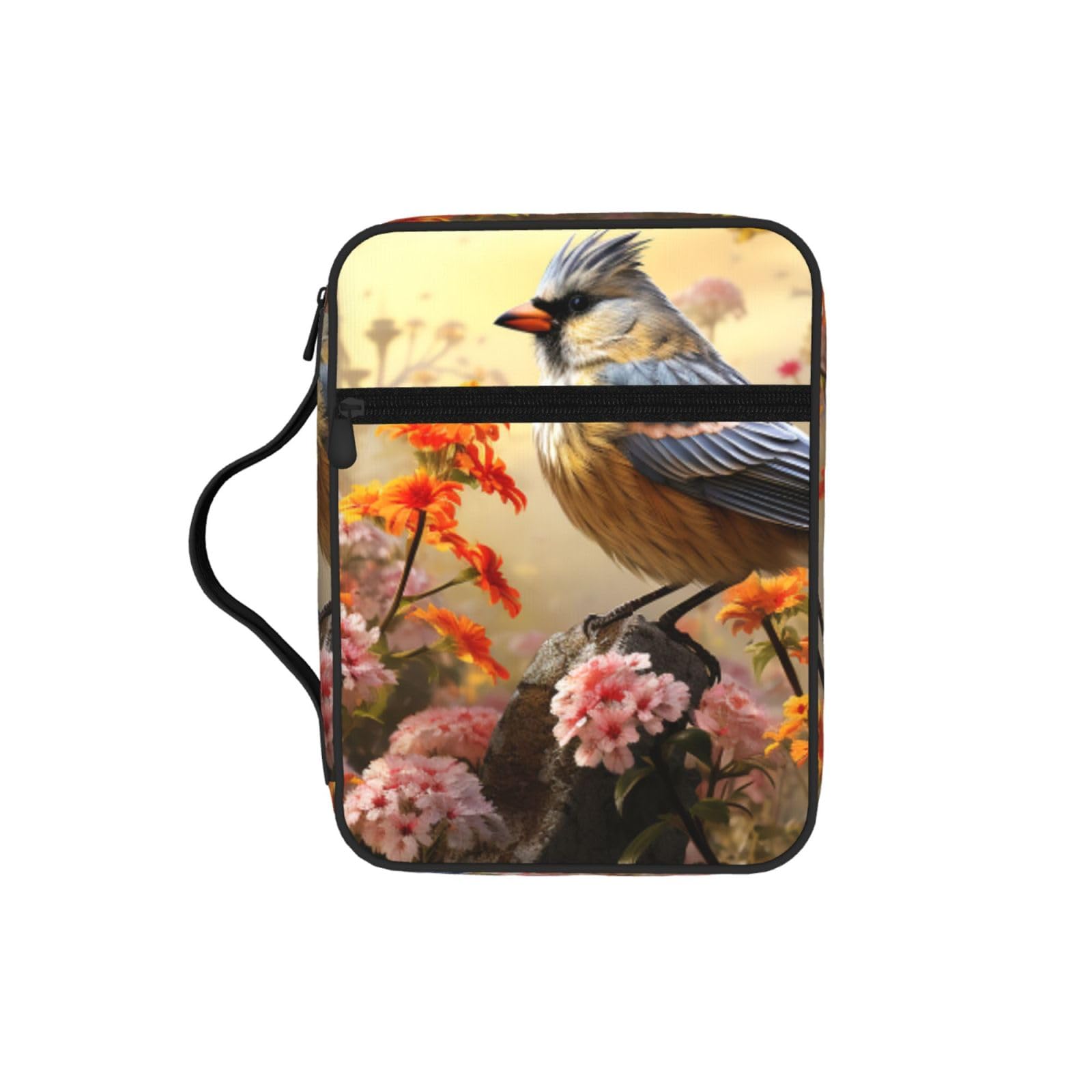 Sparrow Birds Sing Bible Cover Case Waterproof Bible Bag With Handle Organizer Storage Book Cover For Bible Study