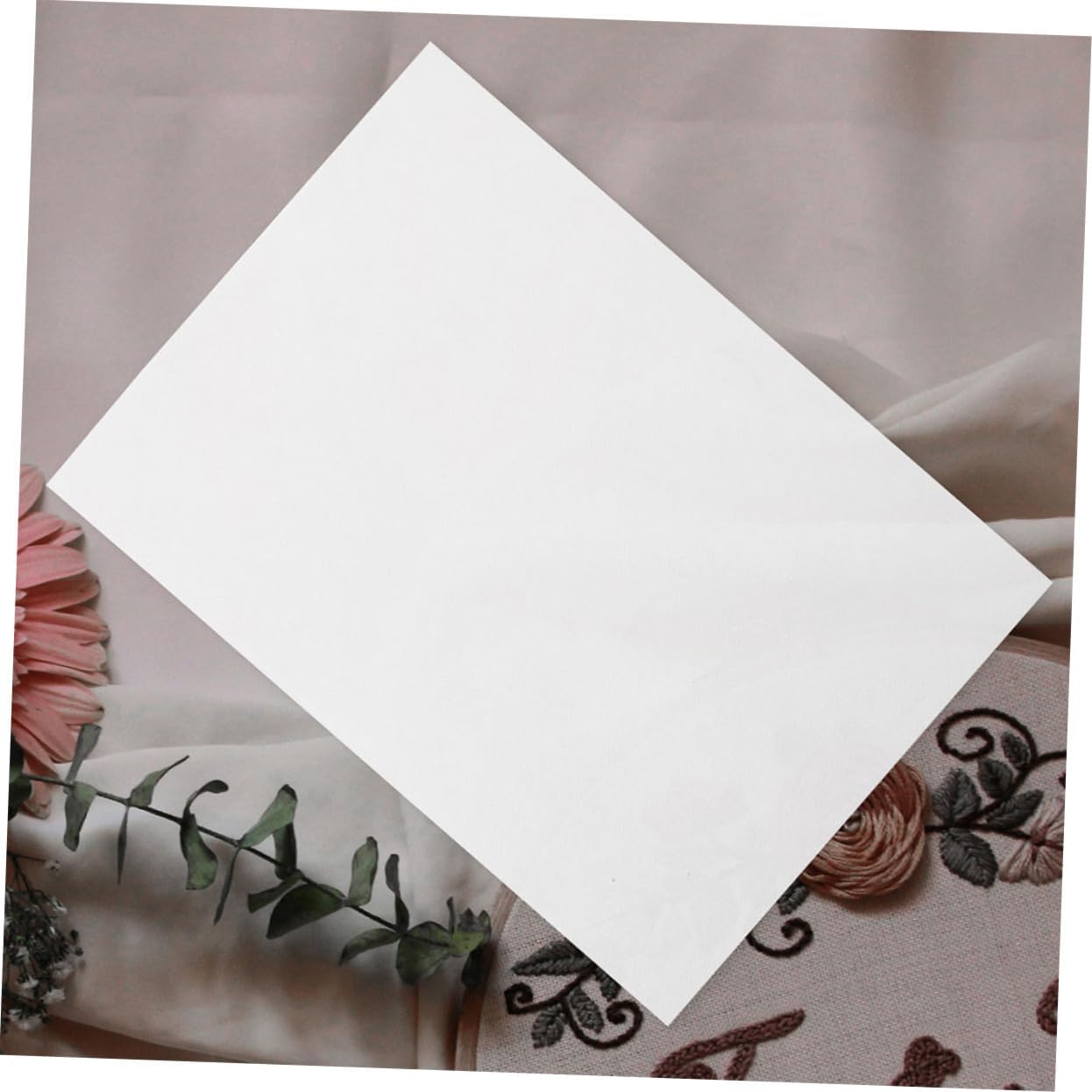 Hohopeti 4pcs Adhesive Water Soluble Embroidery Stabilizer Cut Printable Fabric for Machine Embroidery and Hand Sewing Easy Dissolving Sticky Stabilizer