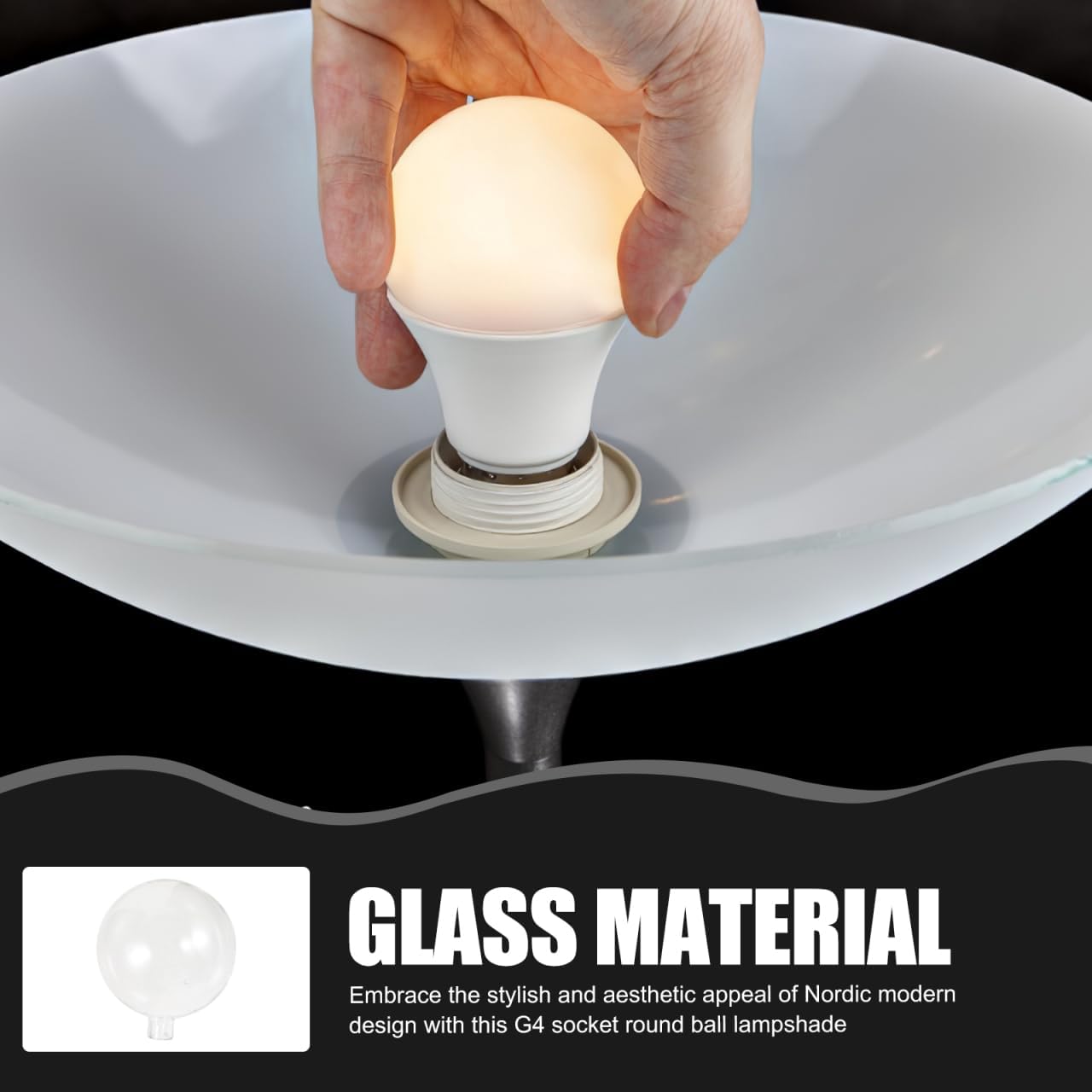 NUOBESTY G4 Glass Lamp Shade for Pendant Lamp 3.93X3.14In Clear Replacement Globe Cover for Multi-Head Chandelier Lighting Accessories in Living Dining Bedroom
