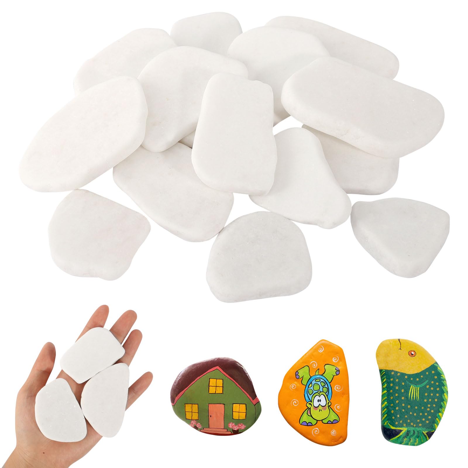 40 Piedras Planas Naturales Para Pintar - Guijarros De 1-3 Cm, Ideales Para Manualidades, Macetas Y Decoración