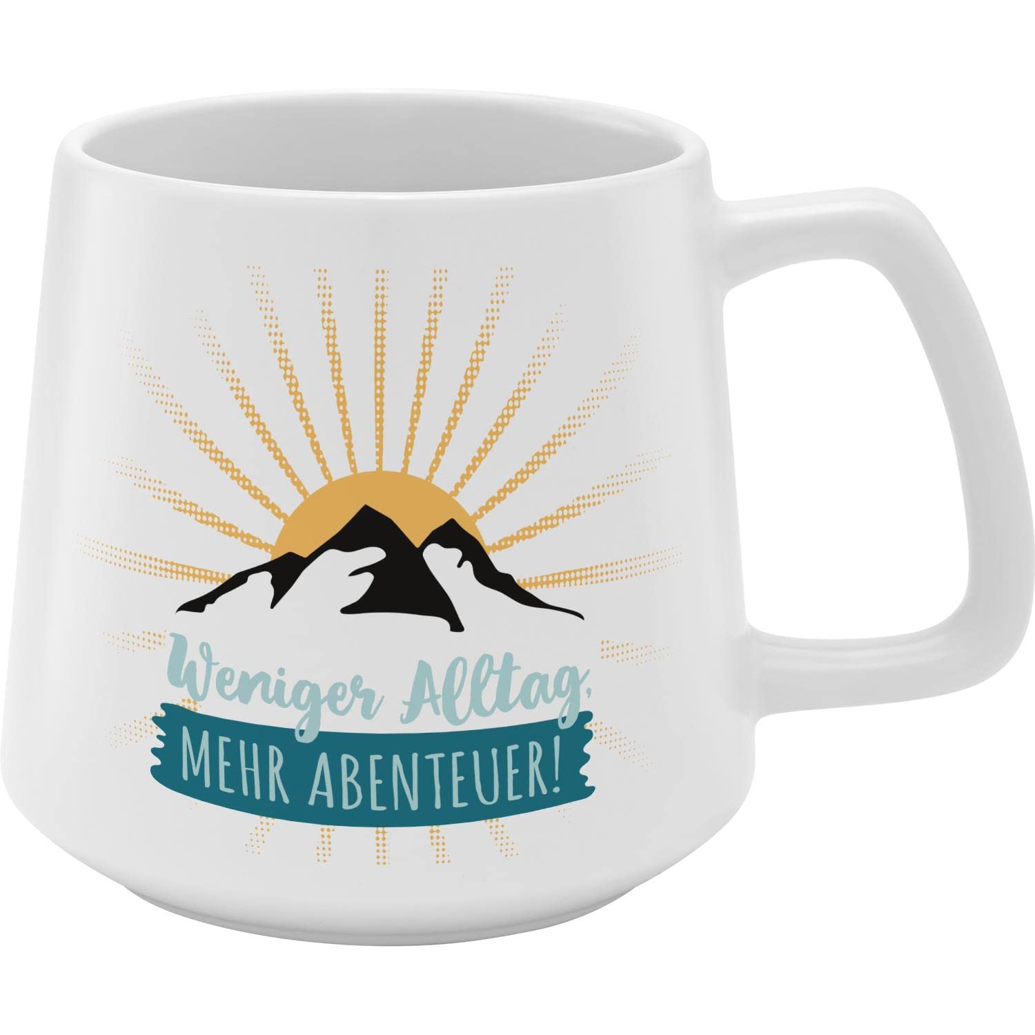 GRUSS & CO 48451 Conical Mug Adventure | Stoneware, 43 cl, Multi-Coloured | Gift Friends