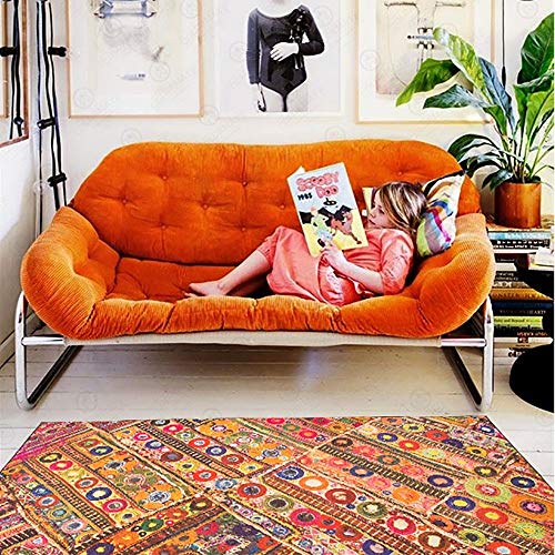 Tapis style ethnique chinois en fibre de polyester pour un salon élégant et durable