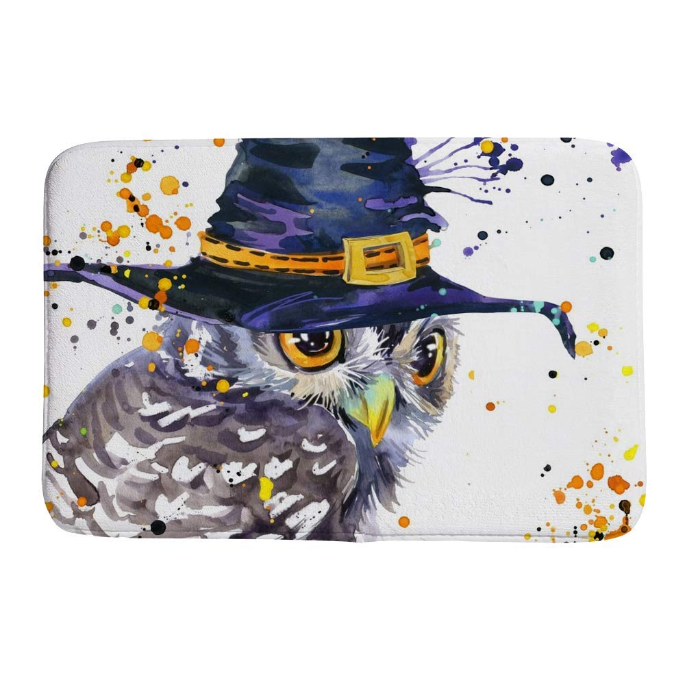 Tapis de bain Halloween aquarelle antidérapant pour sécuriser les petits espaces de douche