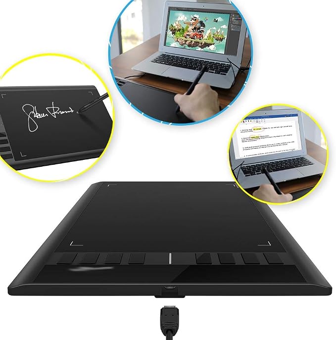 Tableta digitalizadora gráfica de 10 x 6 pulgadas para principiantes, con 8192 niveles de sensibilidad a la presión y soporte de inclinación de ±60° miniatura 2