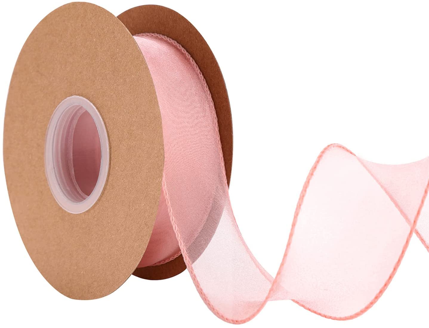 Jiebor Chiffon-Organza Herzband – 4 Farben (rot, Rosa, Lila, Weiß), Je 18 M, 2,5 Cm Breit