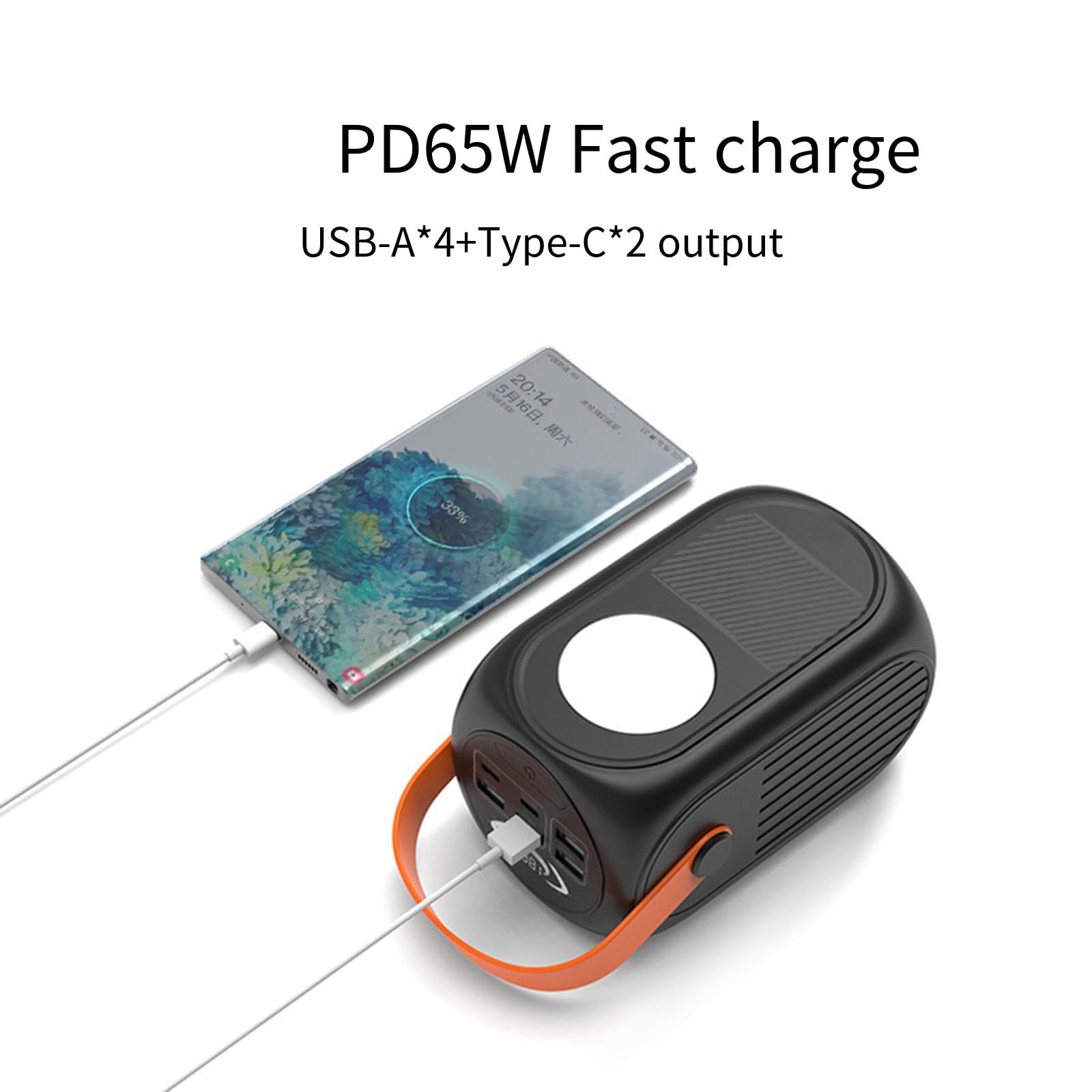 Tesoro di Ricarica Portatile Multifunzionale, Alimentatore Mobile ad Alta Potenza da 80 W 60.000 mAh per Fornire Alimentazione affidabile per la Tua Attrezzatura,Black