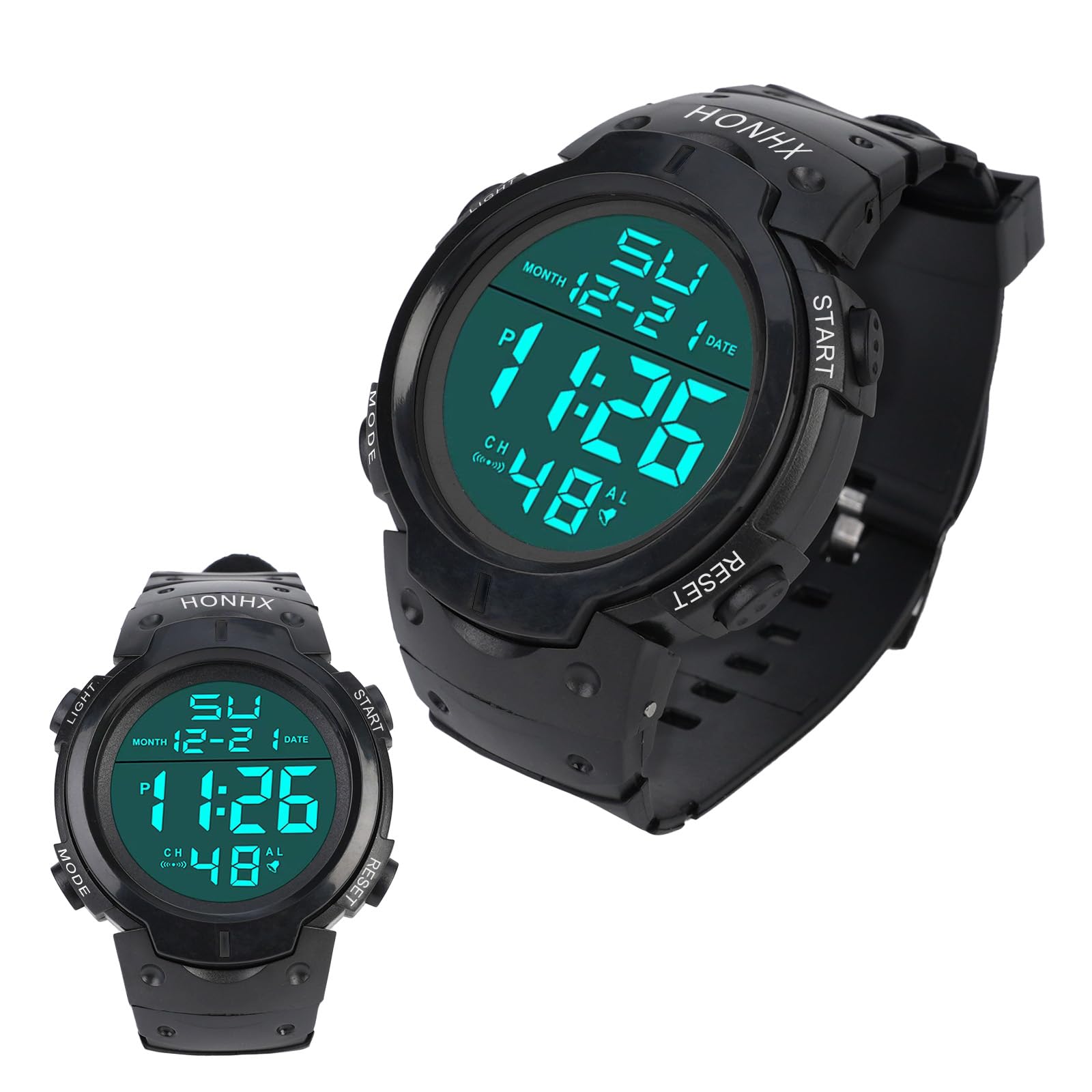kieyeeno Orologio Analogico Quarzo Digitale da Uomo, 30M Impermeabile Militare Sportivo LED