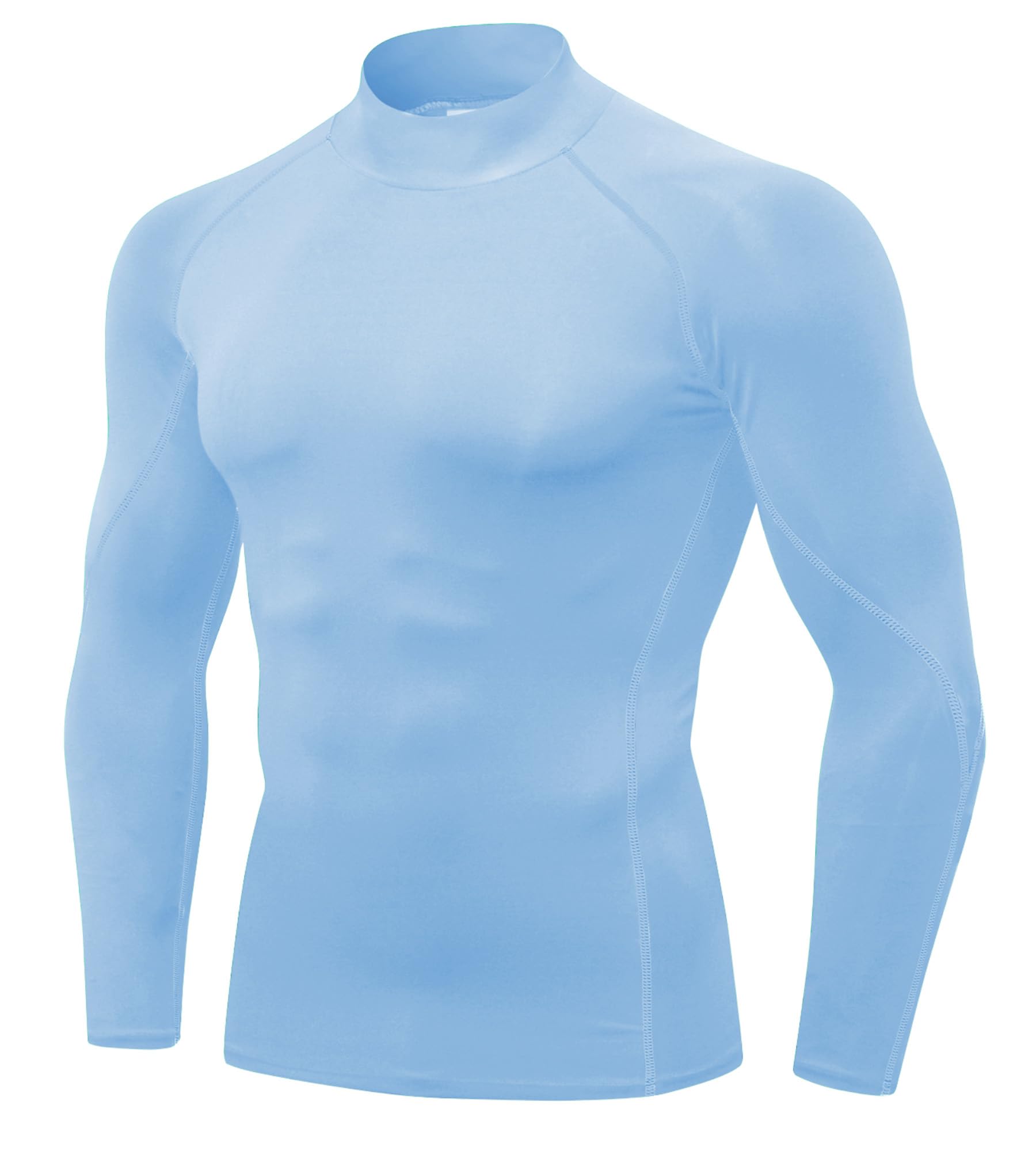 Mens Mock Turtleneck Compression Long Sleeve Shirts Workout Base Layer Tops