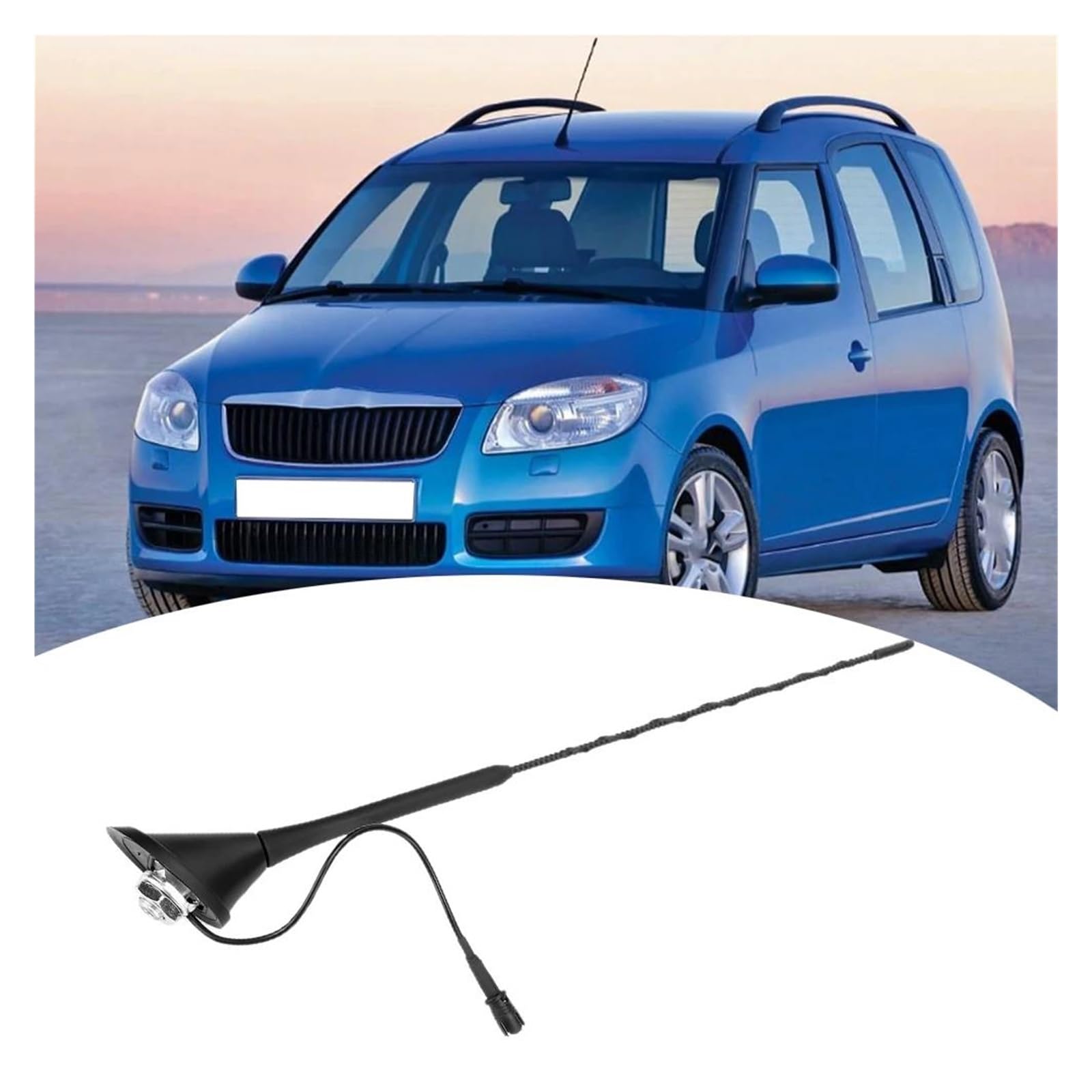 Mini Antenna Auto Corta Supporto per antenna radio FM AM da 16 pollici per auto, compatibile con per CADDY 2004-2007