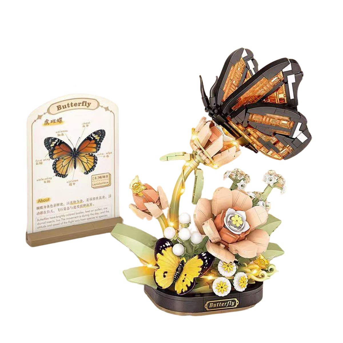 Orchid Mantis Building Kit, 478 PCS Flowers and Insect Micro Mini Building Blocks Set, MOC Construction Bricks Toy Gift, Creative Home Decoration (4117)