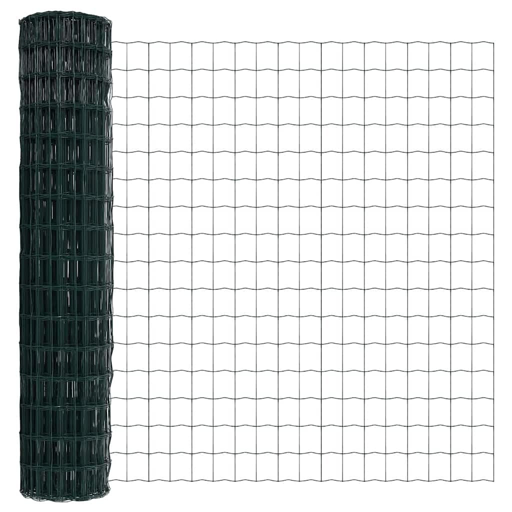 Recinzione Europea Con Ferro Rivestito in PVC, Struttura Robusta Resistente Alle Intemperie e Antiruggine, Recinzione da Giardino, Recinzione Modulare, Verde, 1.6 x 10 m