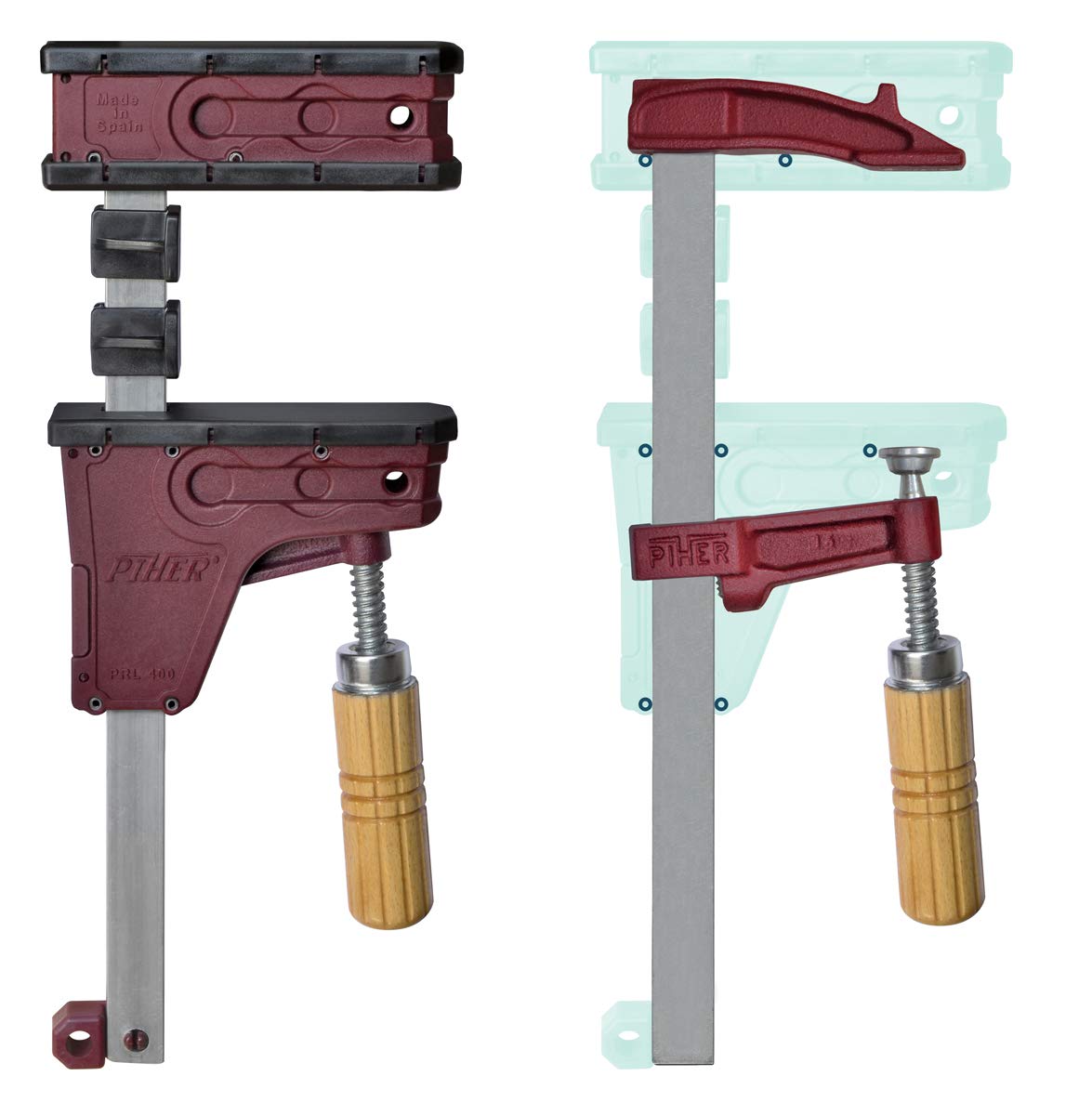 Piher Lot de 4 serre-joints parallèles PRL Longueur de travail 80 cm