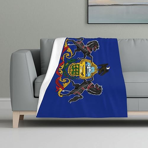 EMEIISEO Flag of Pennsylvania Flannel Blanket 32x48in Lightweight and Anti-Pilling Suitable for Use On Beds and Sofas