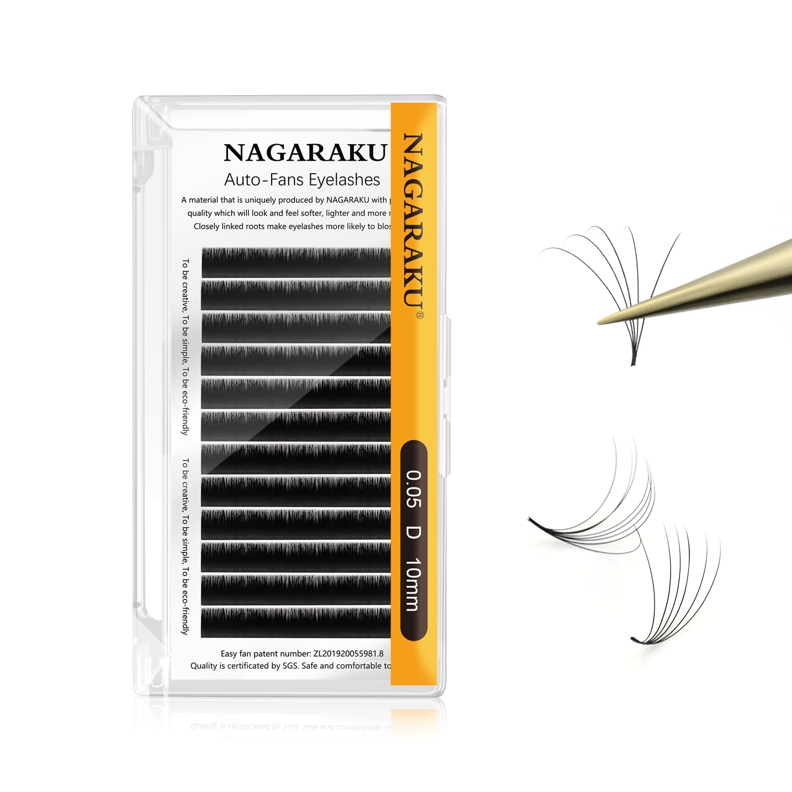 NAGARAKU Easy Fan Eyelash Extensions Volume Lash 0.05 D curl 10mm Rapid Blooming Faux Mink Cluster Easy Fanning Pestañas Soft Natural Lashes Supplies