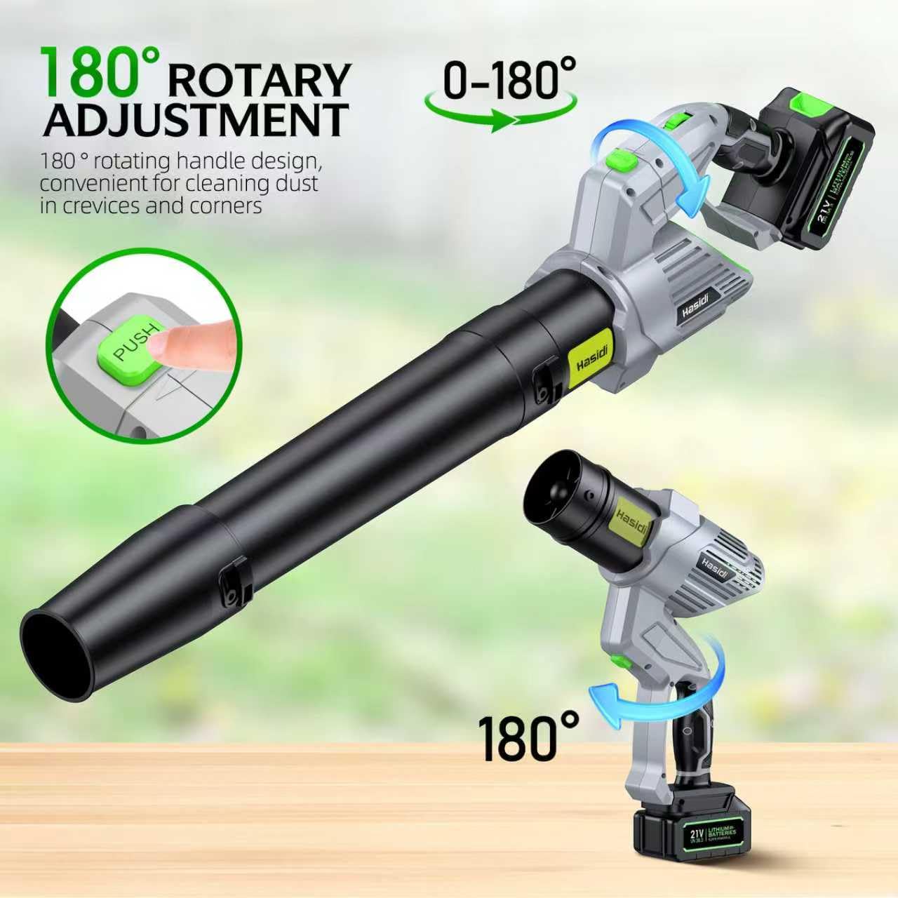 Soplador de Hojas, 990.000 RPM, Motor sin Escobillas, 2 Baterías y Cargador, 5 Velocidades Ajustables, Ligero, para Jardín, Césped, Patio, Coche, Eliminación de Nieve y Polvo, Gris Perla