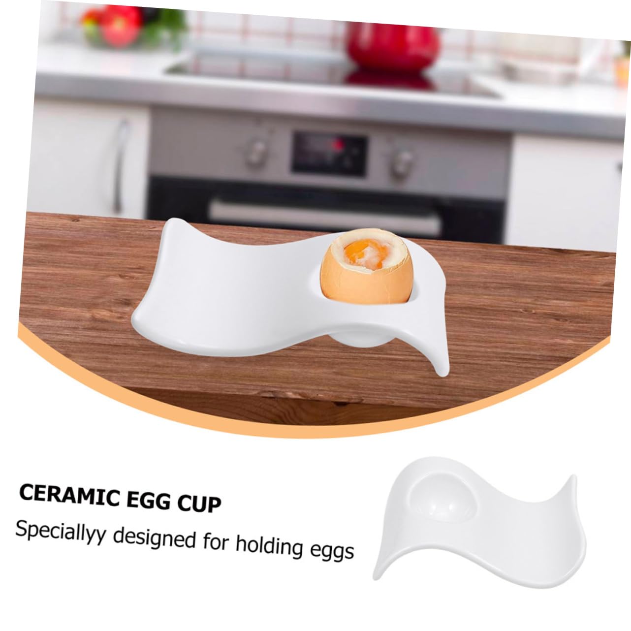 SHOWERORO Lot De 6 Coquetiers Ondulés en Céramique Blanche, Porte-œufs Légers Et Robustes, Adaptés pour Petit-déjeuner Et Service à Table, Contenant D'œufs Pratique Et Réutilisable