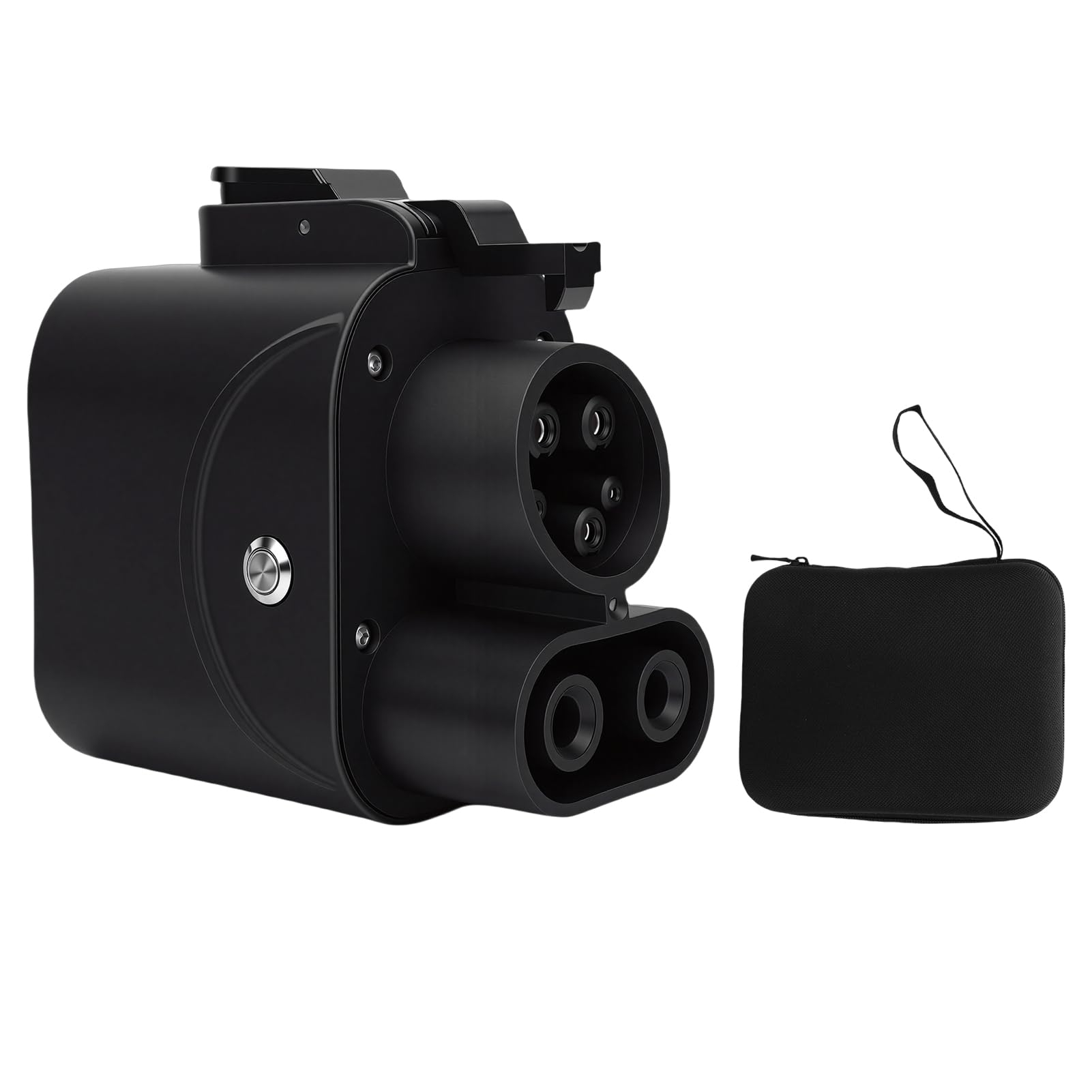 Dilwe Adapter CCS2 do CCS1 Metalowy Plastikowy Adapter do ładowania Pojazdów Elektrycznych 1000 V 250 A z Monitorowaniem Temperatury i walizką Przenoszenia dla Kierowców Pojazdów Elektrycznych CCS1