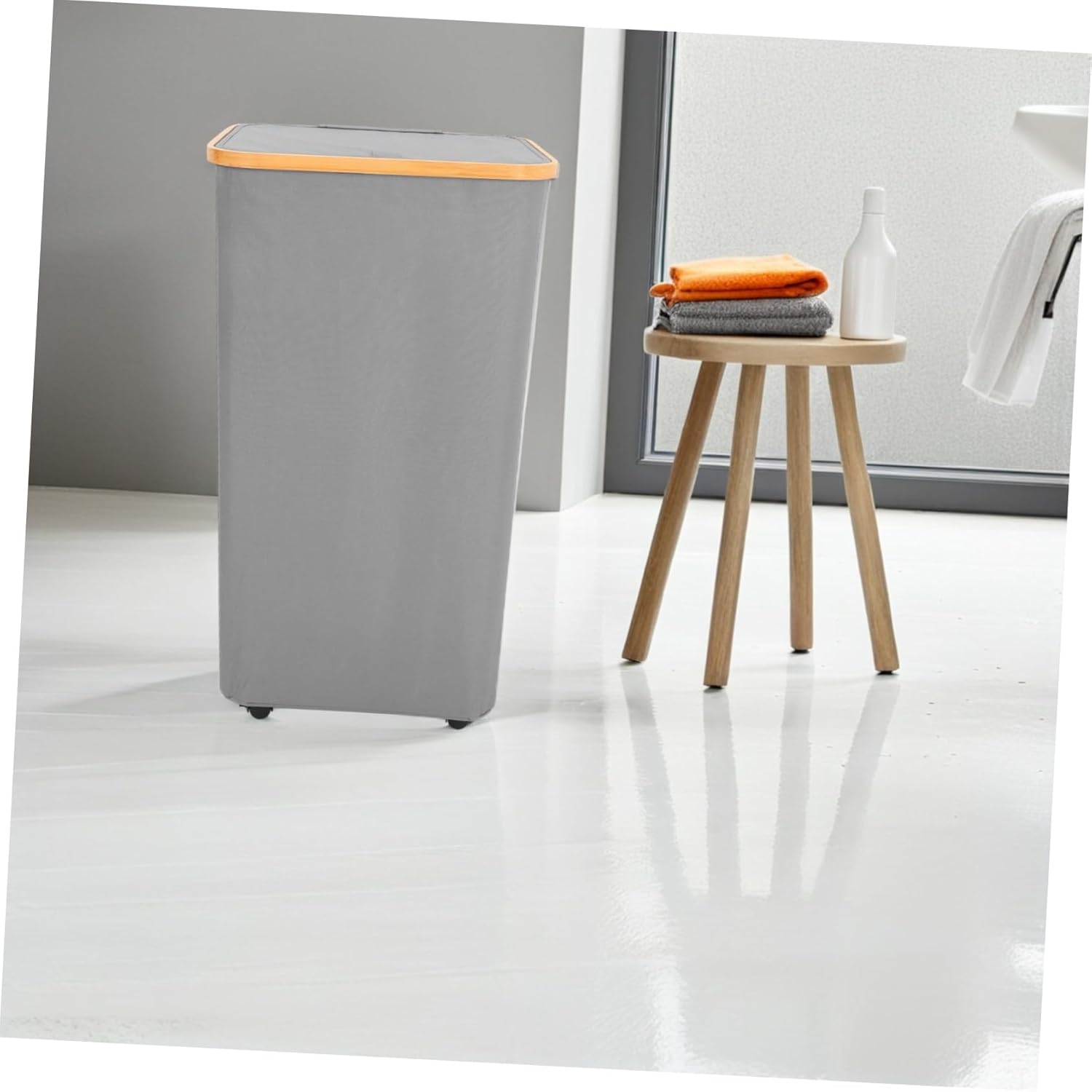 Zerodeko Collapsible Laundry Basket Wheels Lid Hamper for Clothing Storage for Towels Dorm Accessory Washing Bin Clothes Hamper