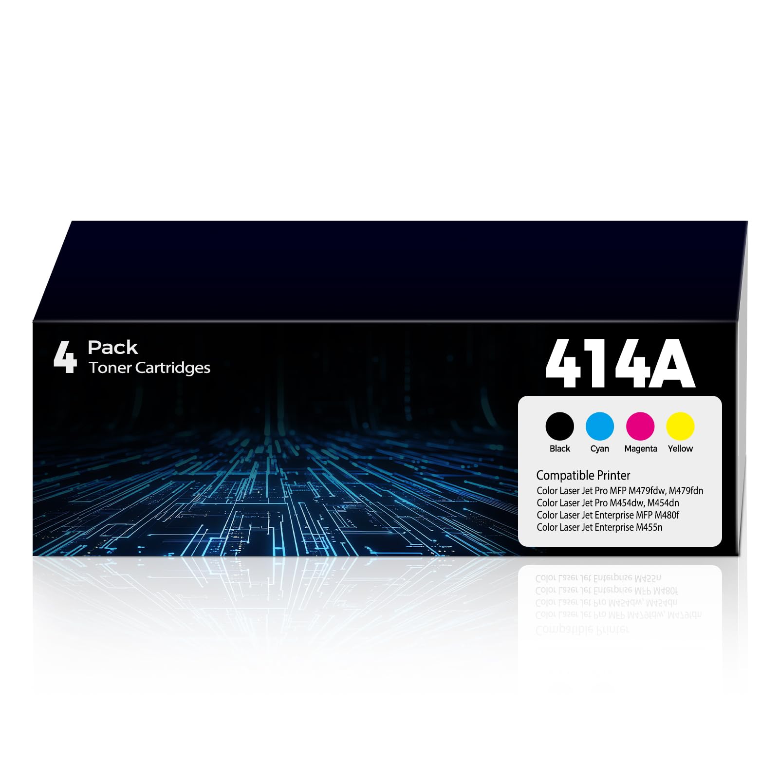 414A Toner Cartridges 4 Pack for Color Laser Jet Pro MFP M479fdw M454dw Replacement for HP 414A HP414A 414X Toner with Chip for M479fdn M454dn