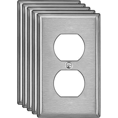 BESTTEN Duplex Metal Wall Plate with Protective Film Switch Cover