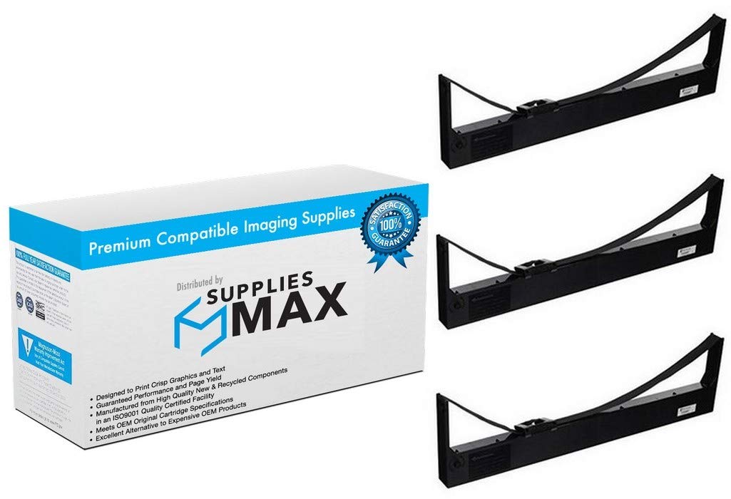 SuppliesMAX Compatible Replacement for Texas Instruments Omni 800 Model 8920/8930 Black Printer Ribbons (3/PK) (2551152-0014_3PK)