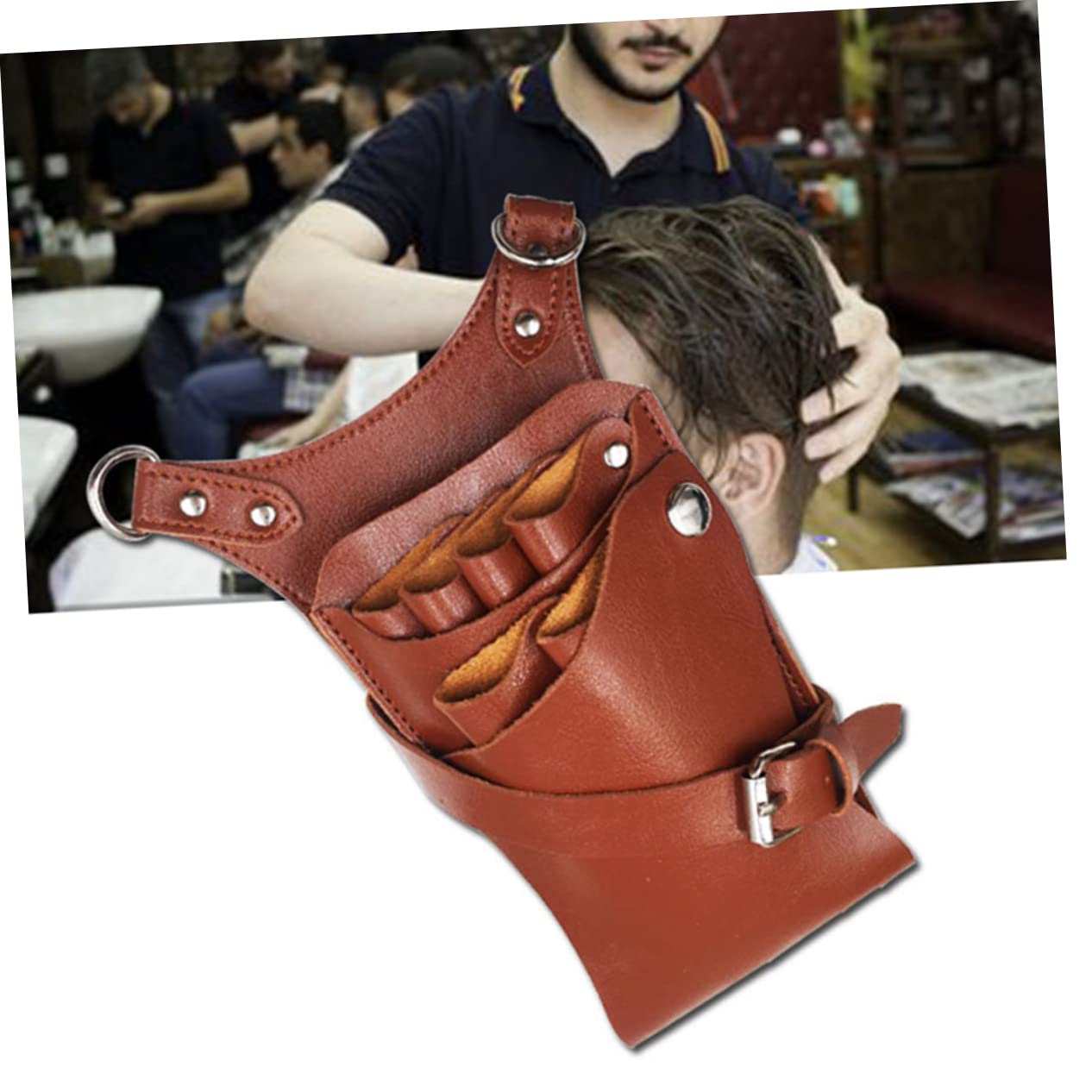 Beatifufu 6-Tool Hairdressing Scissor Pouch Barber Pouch Travel Bag Adjustable Waist Case Hair Tools Storage