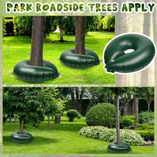 Roshtia 50 Pack 15 Gallon Tree Watering Ring Bag Slow Release Reusable Tree Bag Bulk Heavy Duty Automatic Drip Irrigation Ring PVC Root Water System for Garden Newly Planted (Green) by Roshtia - Image 3