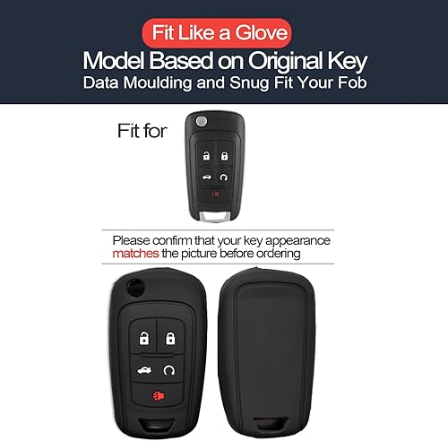 Miniatura 9 de INFIPAR Compatible with Chevrolet Camaro Cruze Equinox Impala Malibu Limited GMC Terrain Buick Lacrosse Regal Flip 5 BTS Carbon Fiber Looks Silicone