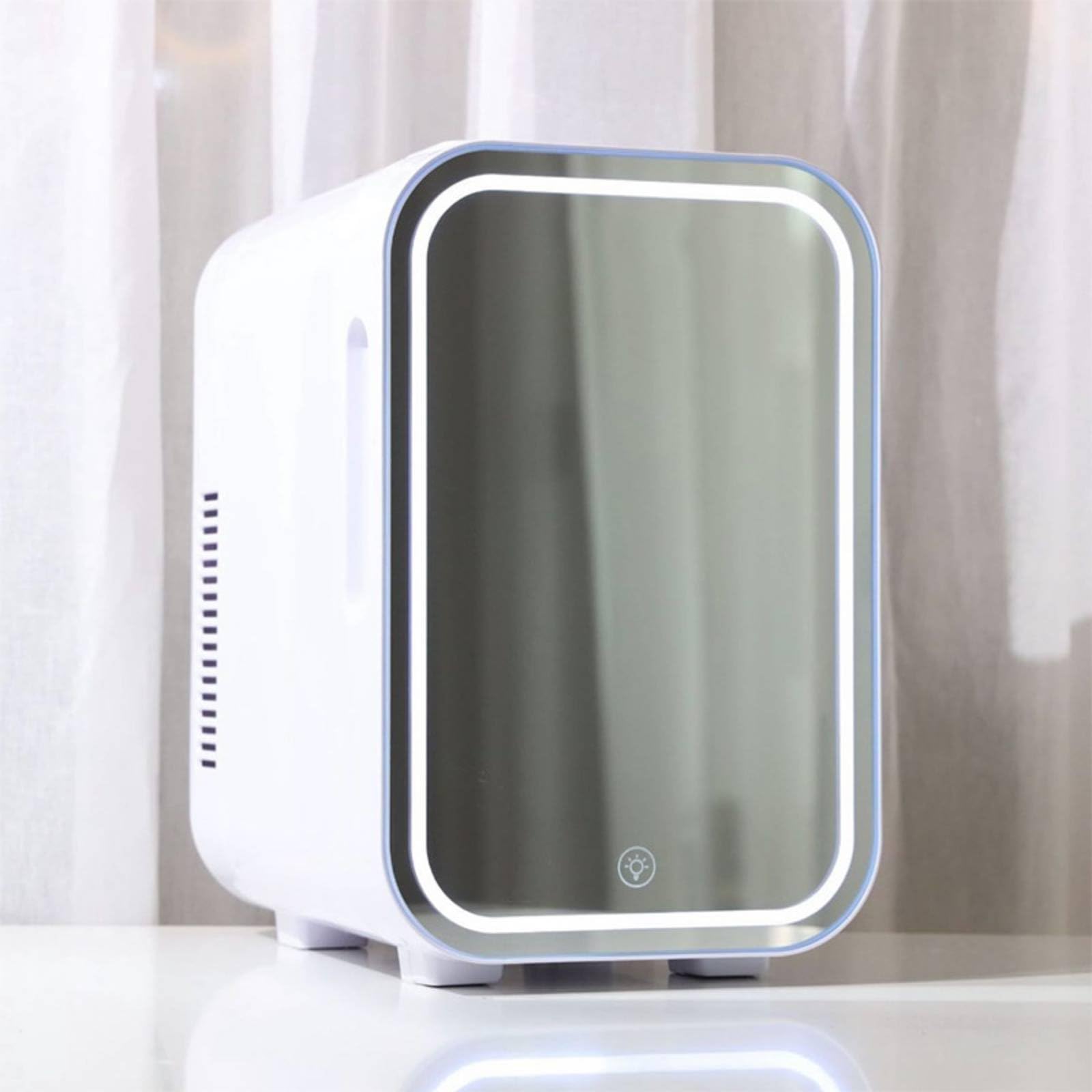 F Fityle Mini Nevera Cosmética Refrigerador Maquillaje Frigorífico Belleza con Puerta Espejo Uso Diario para Cosmética y Cuidado Facial Estante Extraíble Adecuada para Dormitorio Oficina Viaje