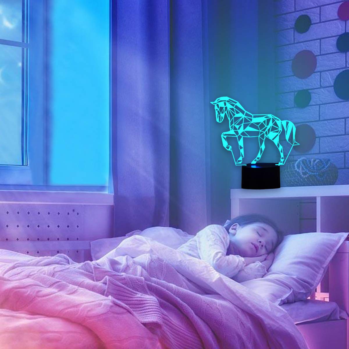 3D Illusion Lampada Cammello Luce D'umore 7 Cambiare Colore Acrilico LED Luce Notturna Cavi USB Camera Da Letto Scrivania Decorazione