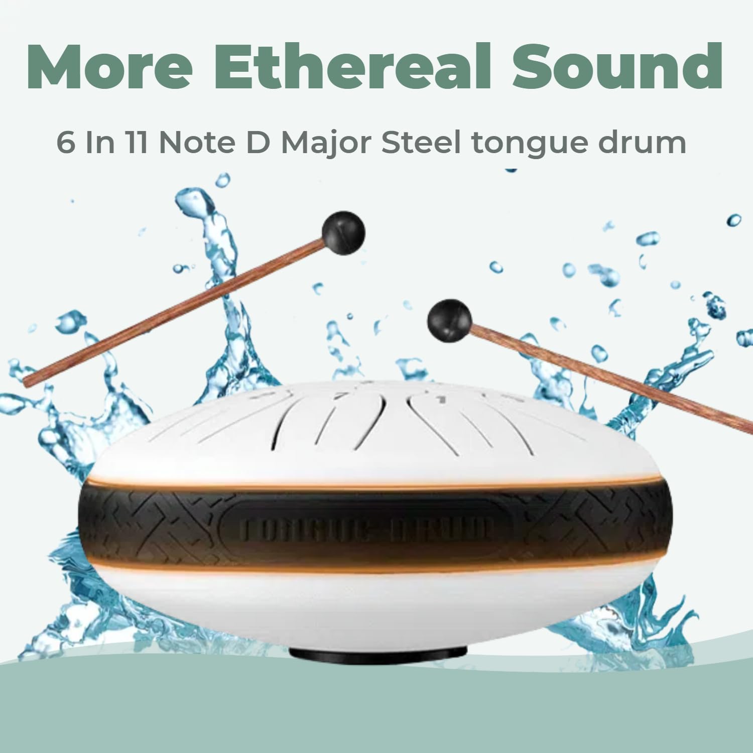 Zungentrommel Steel Tongue Drum Satz, 6 Zoll 11 Tone D-Dur Tongue Drum, Stahlzungentrommel Handpan Steel Drum mit Trommeltasche für Meditation, Klangheilung (Grün)