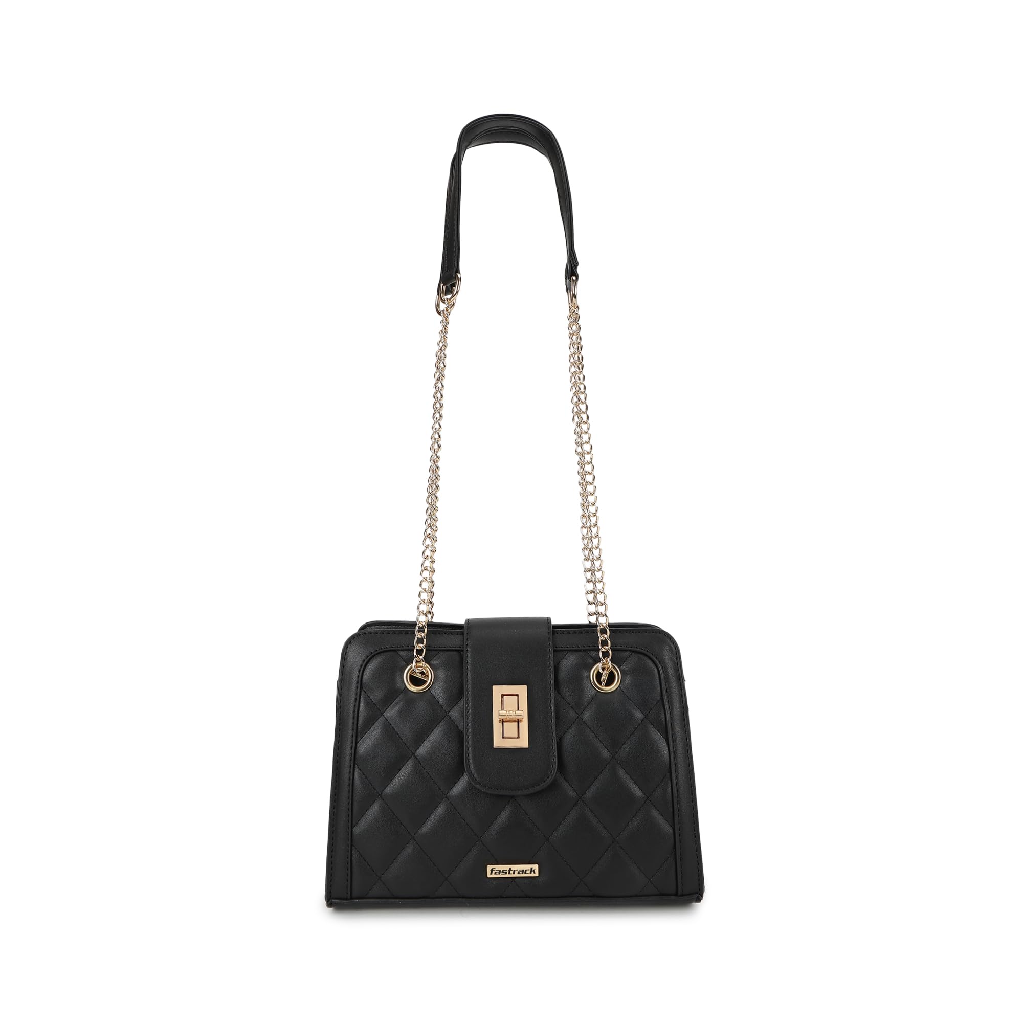 PU Structured Quilted Sling Bag for Women, Girls and Ladies | with Semi Chain Strap and Special Metal Lock | Ladies Purse Handbag | Slings for Casual Carry-image-7