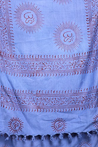 Lavender-Violet Sanatana Dharma Prayer Scarf with Printed Om - Blue4
