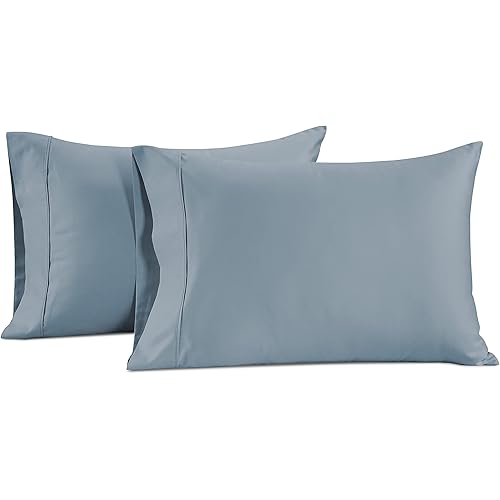 LANE LINEN Pillow Case Covers King Set of 2 100% Egyptian Cotton Sateen Soft Cool & Smooth 1000 Thread Count Cases - French Blue
