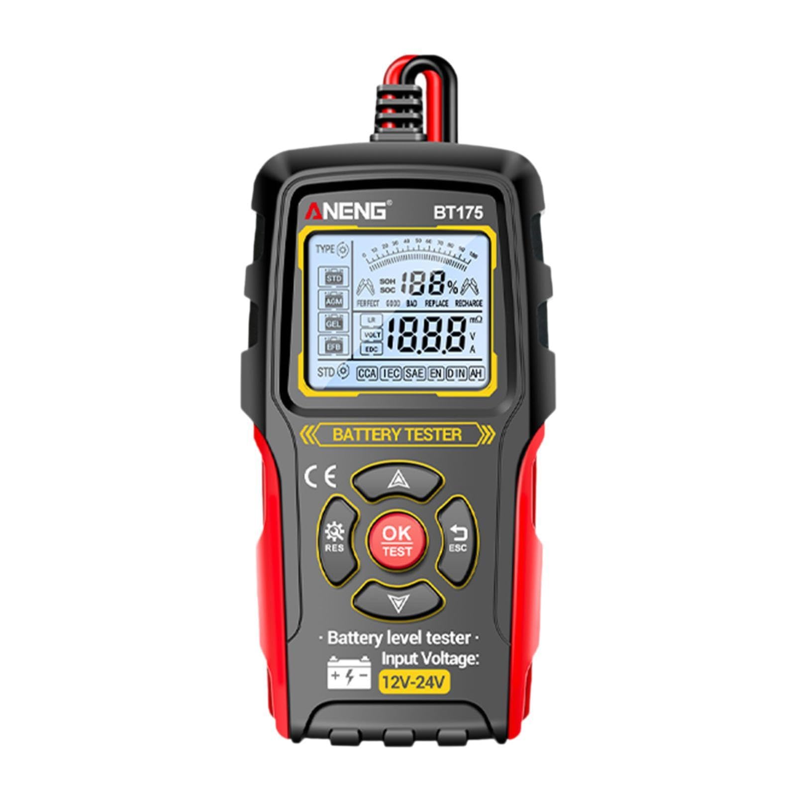 Harilla Comprobador de Batería de Coche de 12 V V, Prueba de Carga Automática, Pantalla, Comprobador de Vehículo, Comprobador de Batería de Coche, Compro