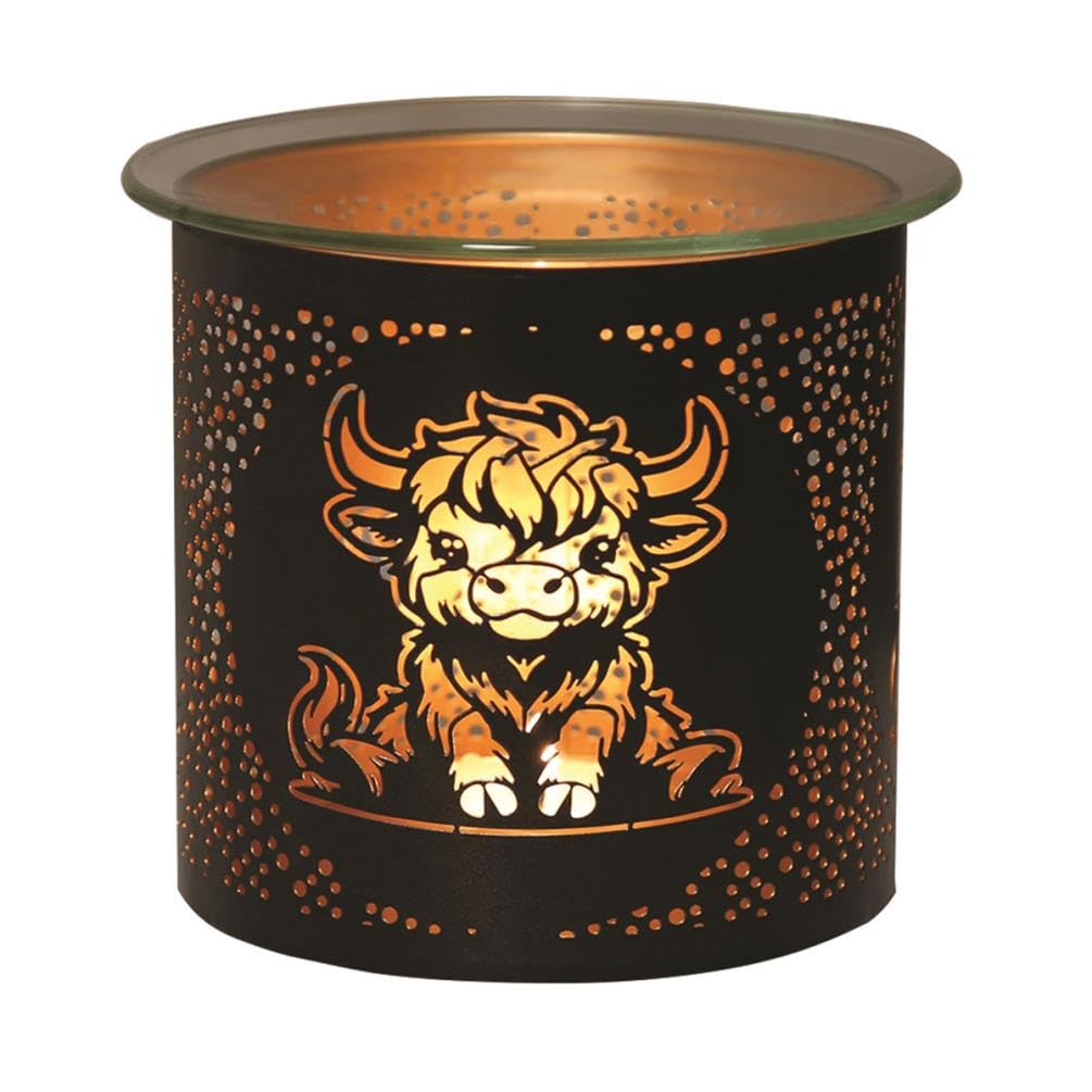 Aromatize - Tealight Wax Melt Burner - Highland Cow - 10.5cm - Black