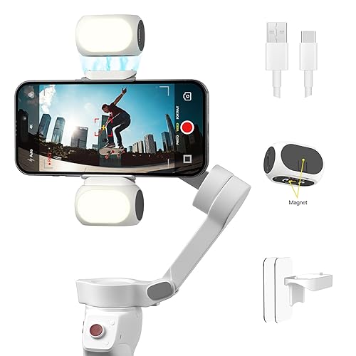 Magnetic Light for DJI Gimbal Small Video Light for Gimbal - USB-C Rechargeable, 3 Modes, 10 Brightness Levels, Compact DJI Light Attachment - Deep Grey