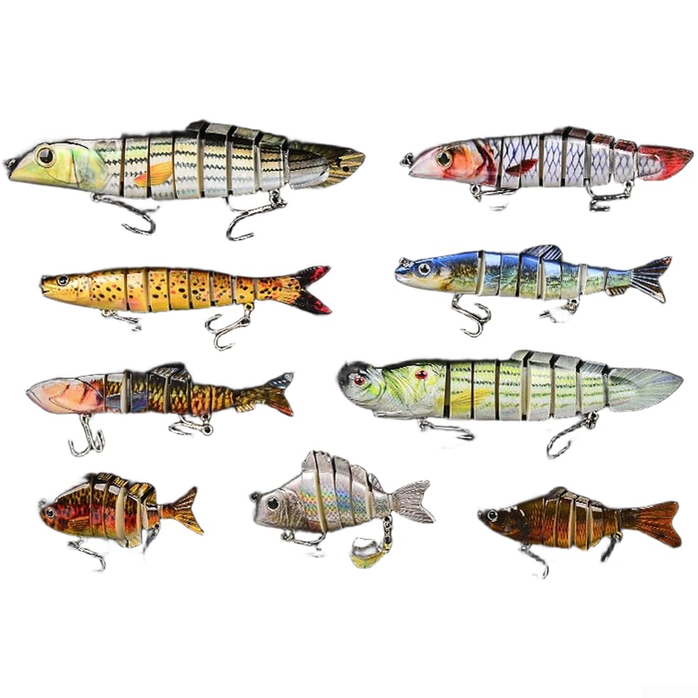 Lot de 9 leurres de pêche articulés ABS durs