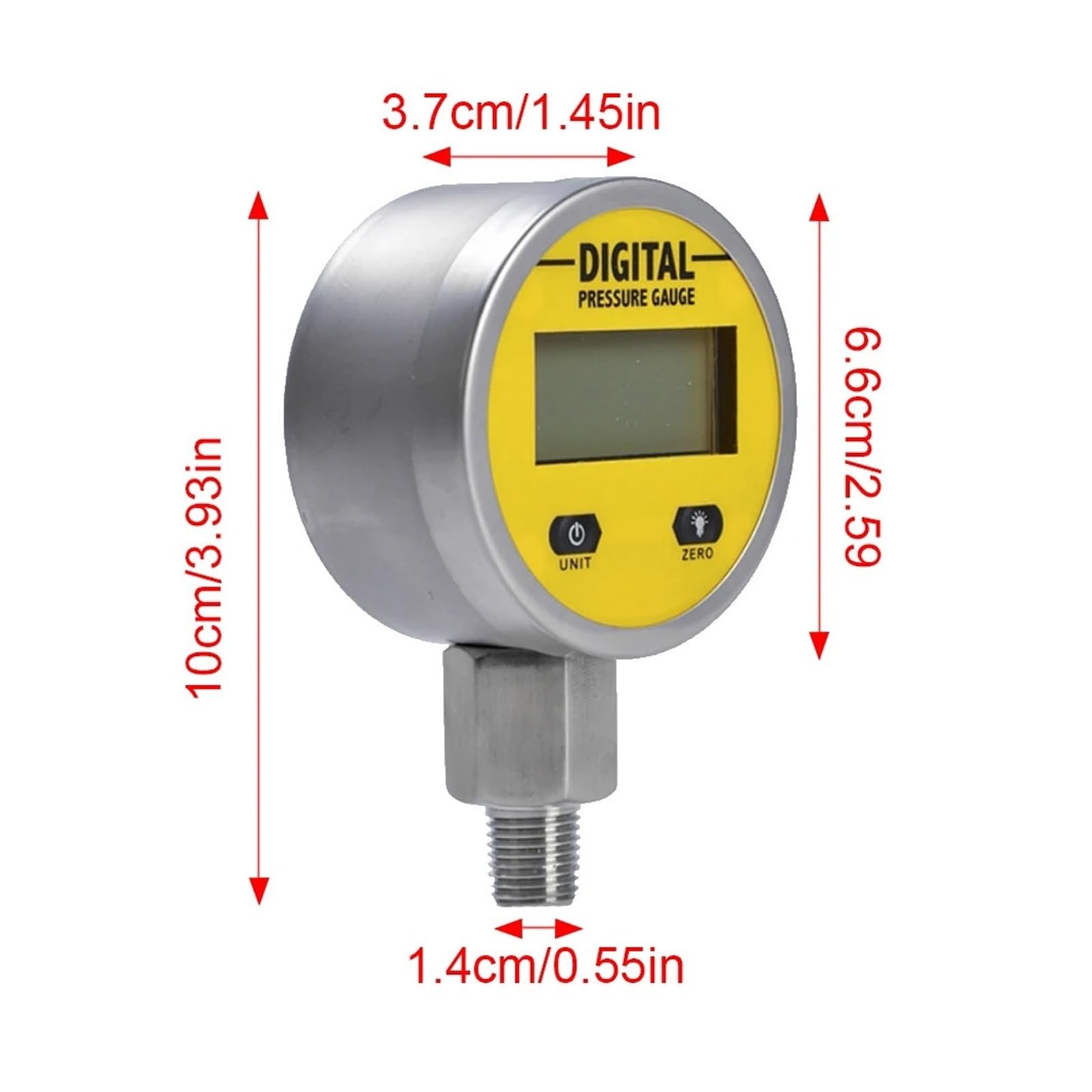 Manometer, NPT1/4 Digitales Luft-Öl-Hydraulik-Manometer 250BAR/25Mpa Flüssigkeitsmessgeräte