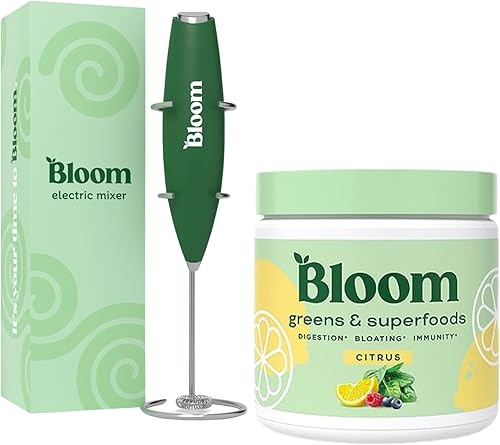 Bloom Nutrition Super Greens - Mezcla de batidos y jugos en polvo, probióticos para la salud digestiva y alivio de la hinchazón para mujeres,