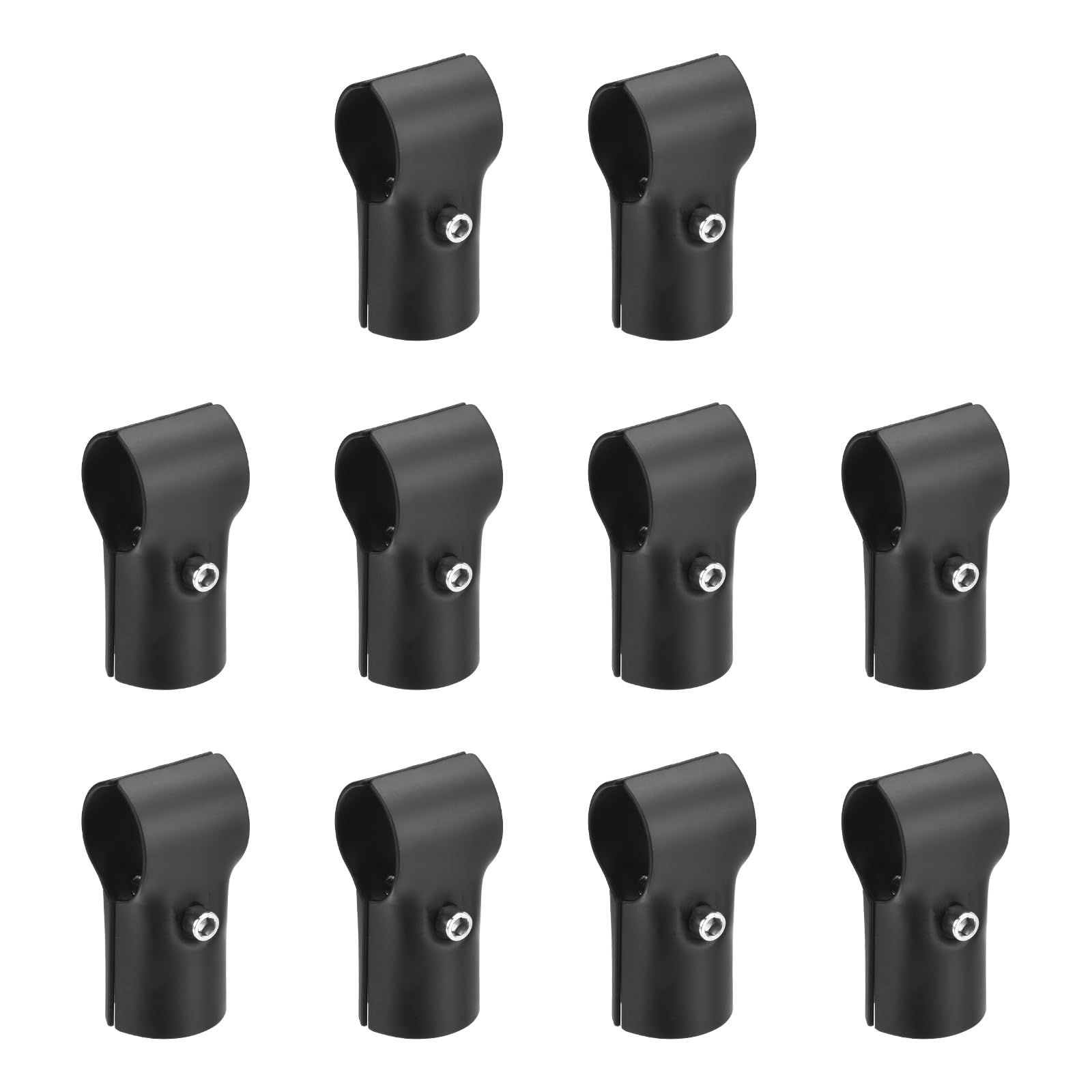 uxcell Structural Pipe Connector Joint Pipe Clamps 180 Degree 2 Way, 10 Set Stainless Steel Corner Fitting End Rails Clamp Fit OD 1-1/4 inch (31.75mm)