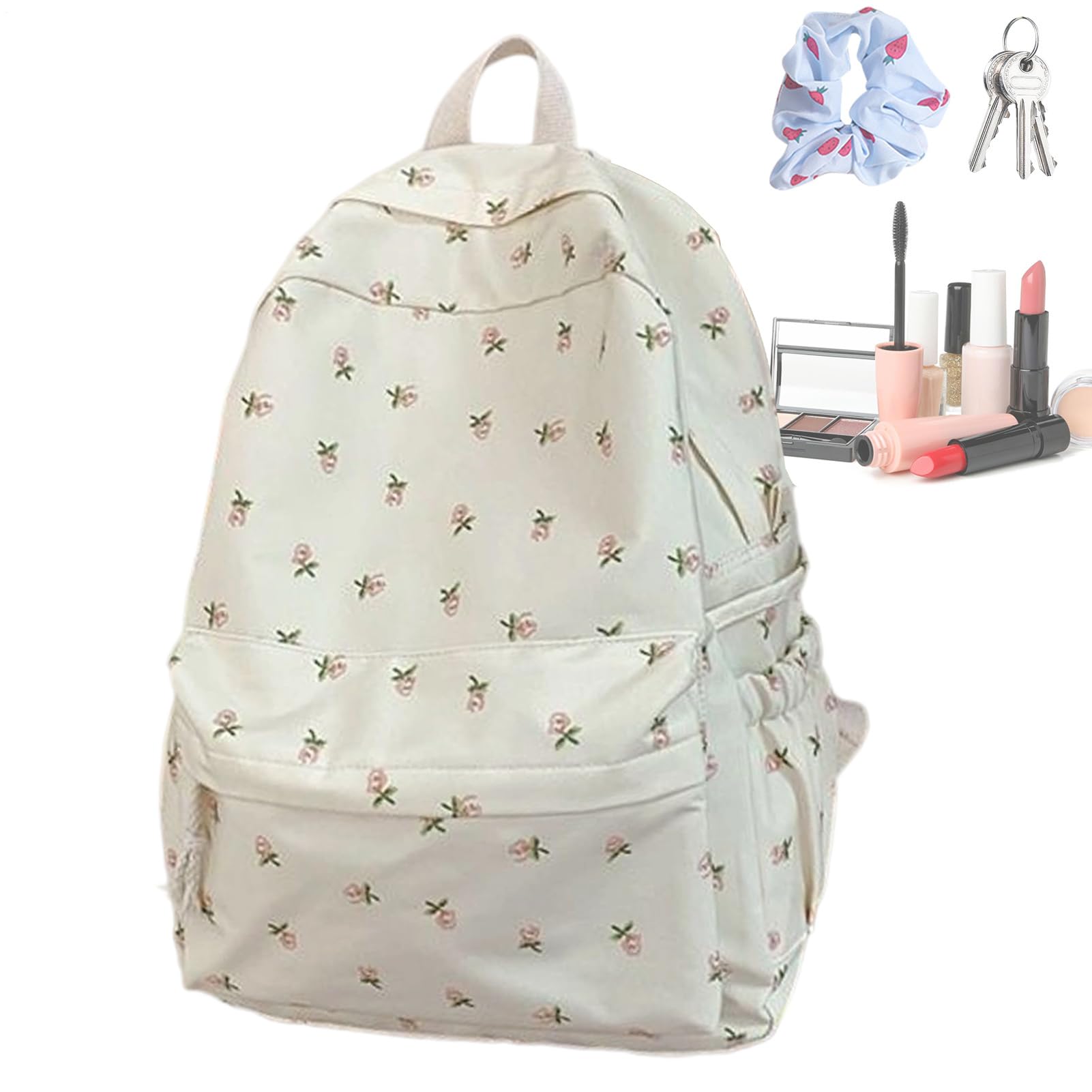 Sac à dos à fleurs en lin pour voyage et cours universitaire des filles - 8