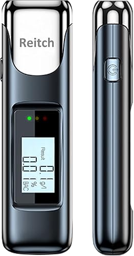 Reitch Alcoholímetro C10, precisión de grado profesional, recargable, portátil, para uso personal y profesional