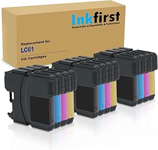 3 Set of 4 Inkfirst® LC61 Ink Cartridges Compatible Remanufactured for Brother LC-61 DCP-165C DCP-385C DCP-395CN DCP-585CW MFC-250C MFC-255CW MFC-290C MFC-295CN MFC-490CW MFC-495CW LC61 LC61BK, LC61C, LC61M, LC61Y Black, Cyan, Magenta, Yellow