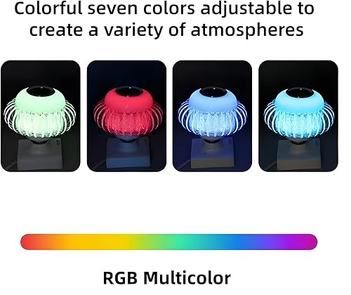 Miniatura 4 de Bombilla de música RGB Bluetooth, con altavoz Bluetooth integrado, base E27, bombilla inteligente inalámbrica, control remoto, blanco, colores RGB