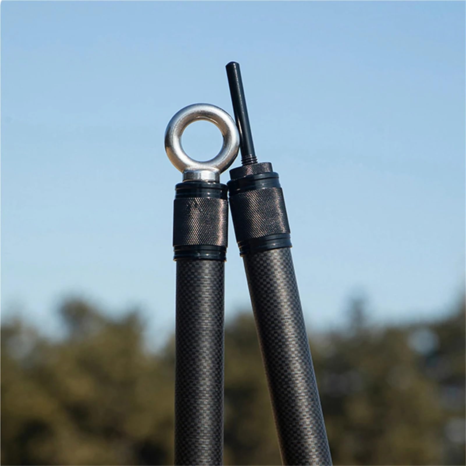 Piquets de Tente Poteaux de bâche en Fibre Carbone, auvent, abri, Tente, Tige réglable, légère, Portable, Pliable, for Camping Plein air(2.50 Meters)