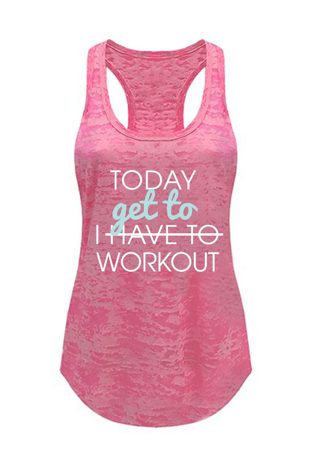 Tough Cookie Clothing Tank Top – Women’s Today I Get to Workout Print Sleeveless Burnout Racerback Yoga Active T Shirt Tee