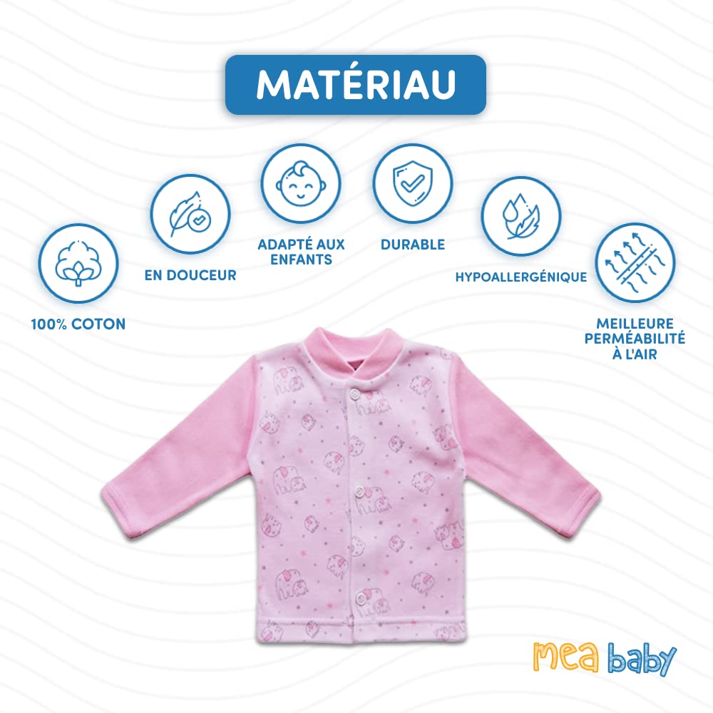 MEA BABY Veste bébé Unisexe à Manches Longues, Lot de 5, pour Filles et garçons (Parent)