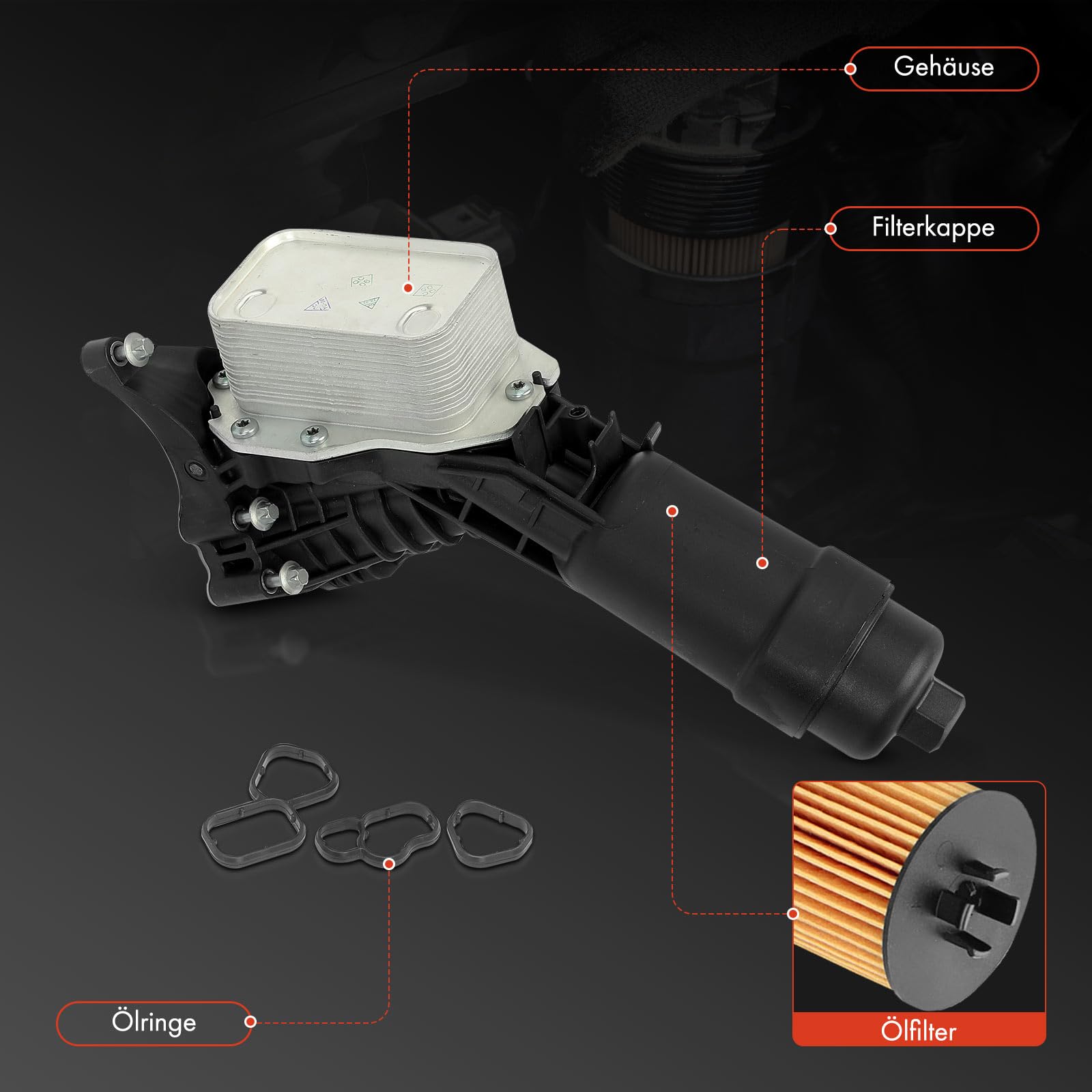 Frankberg Ölkühler Motoröl Kompatibel mit 3er G20 G28 G80 320i 2019-2024 5er F90 G30 520i 2017-2023 X3 F97 G01 sDrive20i xDrive20i 2017-2024 Replace# 11428580414