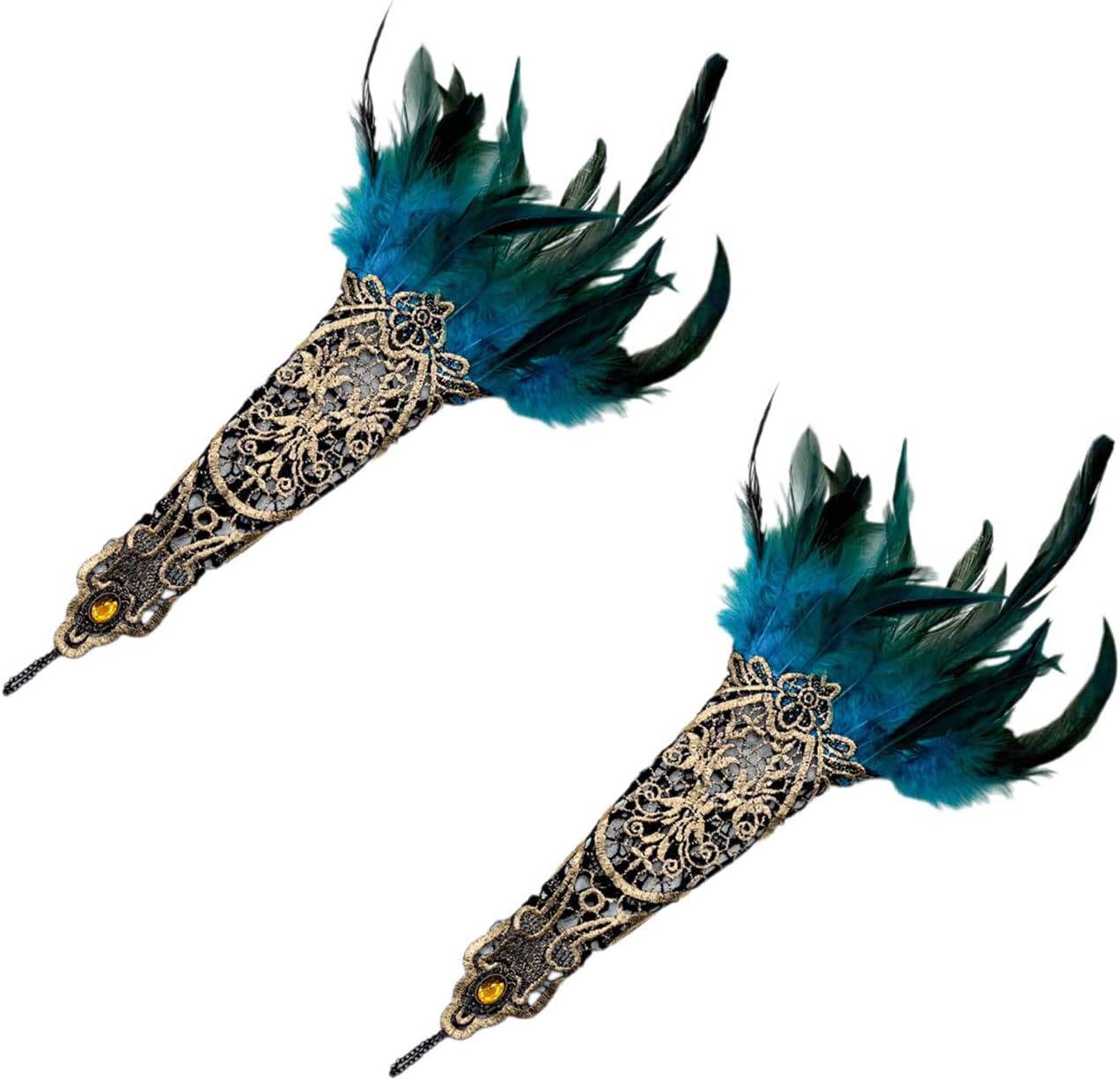 Fingerless Lace Gloves for Women Fashion Feathered Arm Sleeves Decorative Gloves for Girl Cosplay Costume Gloves